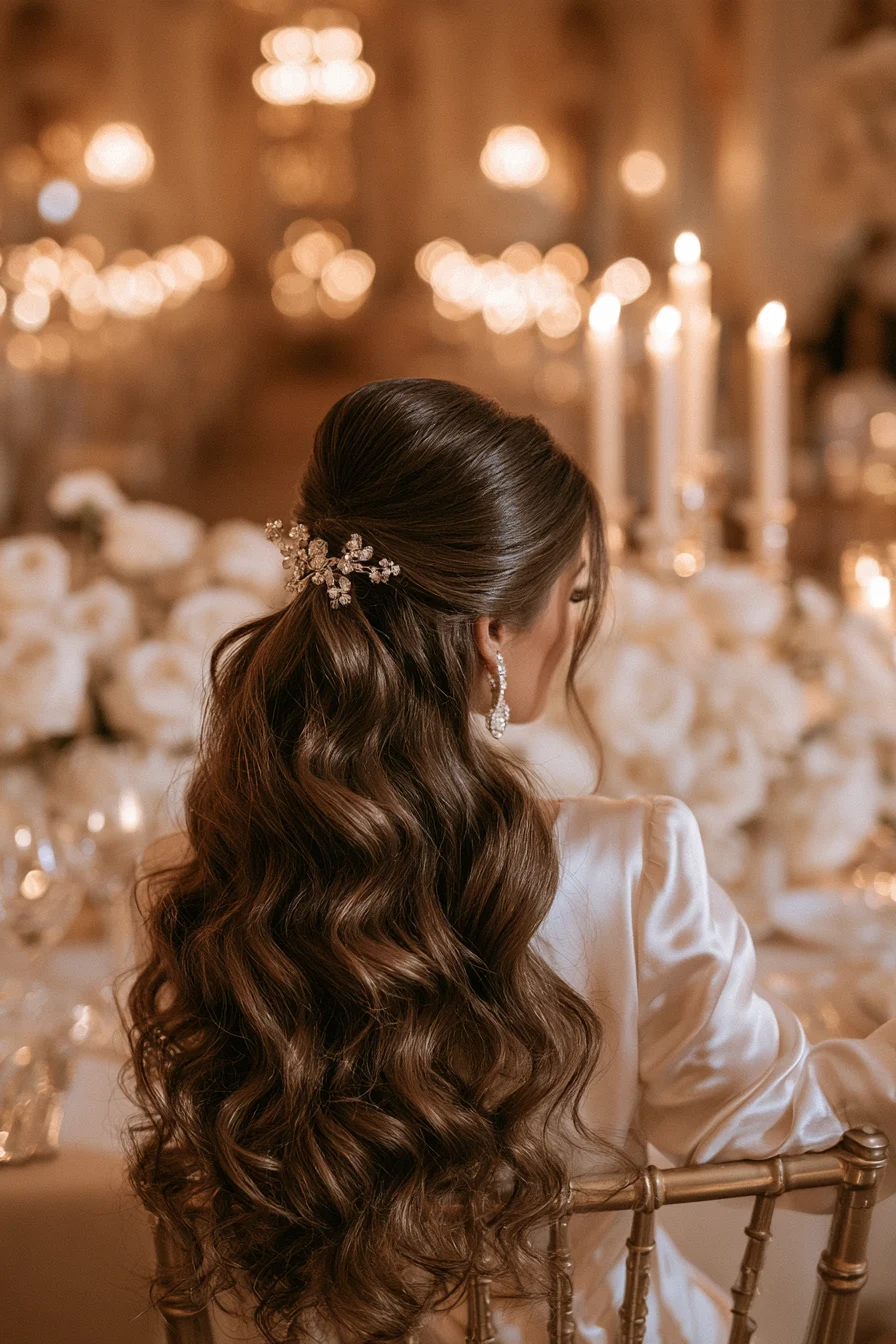 27 Stunning Bridal Hair Half Up Ideas for a Romantic Wedding Look